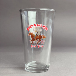 Western Ranch Pint Glass - Full Color Logo (Personalized)