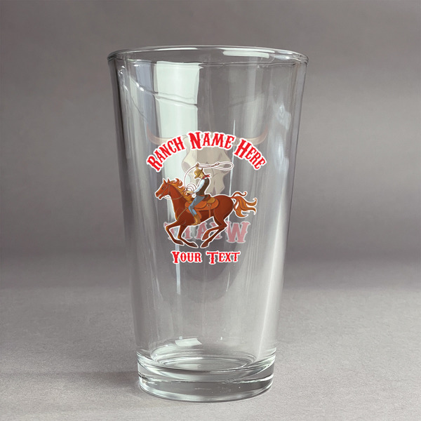 Custom Western Ranch Pint Glass - Full Color Logo (Personalized)