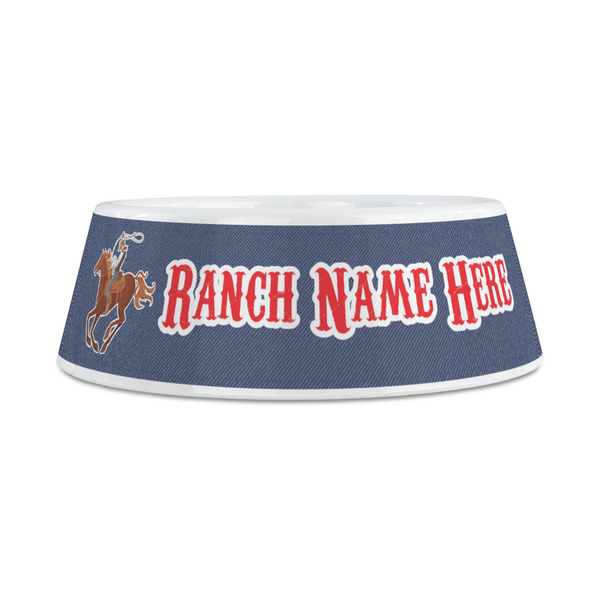 Western Ranch Plastic Dog Bowls - Medium - FRONT