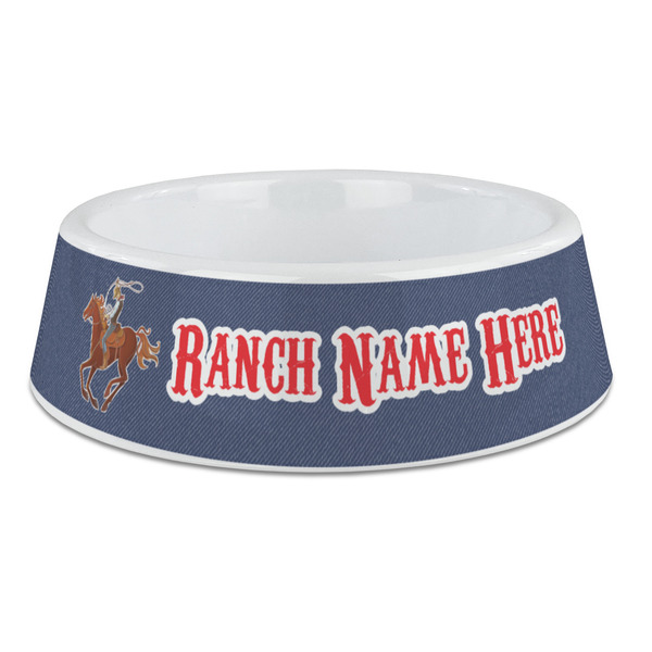 Custom Western Ranch Plastic Dog Bowl - Large (Personalized)