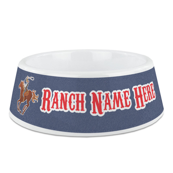 Custom Western Ranch Plastic Dog Bowl - Medium (Personalized)