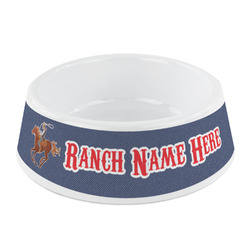 Western Ranch Plastic Dog Bowl - Small (Personalized)