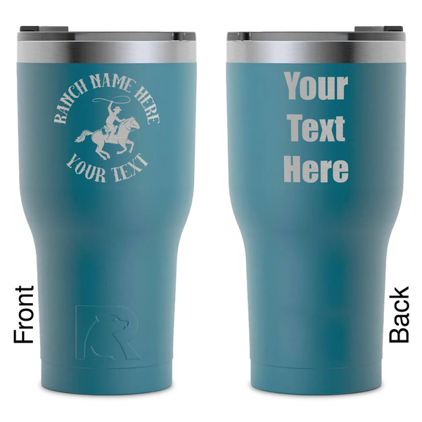 Custom Western Ranch RTIC Tumbler - Dark Teal - Laser Engraved - Double-Sided (Personalized)