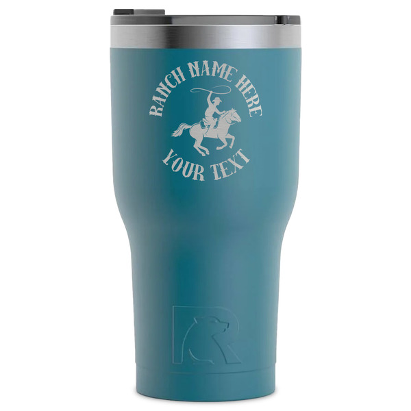 Custom Western Ranch RTIC Tumbler - Dark Teal - Laser Engraved - Single-Sided (Personalized)
