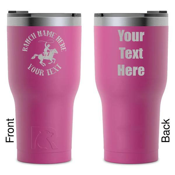 Custom Western Ranch RTIC Tumbler - Magenta - Laser Engraved - Double-Sided (Personalized)
