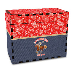 Western Ranch Wood Recipe Box - Full Color Print (Personalized)