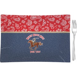 Western Ranch Rectangular Glass Appetizer / Dessert Plate - Single or Set (Personalized)