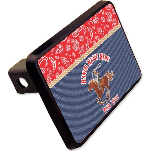 Custom Western Ranch Rectangular Trailer Hitch Cover - 2" (Personalized)