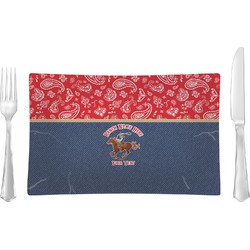 Western Ranch Rectangular Glass Lunch / Dinner Plate - Single or Set (Personalized)