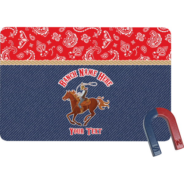 Custom Western Ranch Rectangular Fridge Magnet (Personalized)