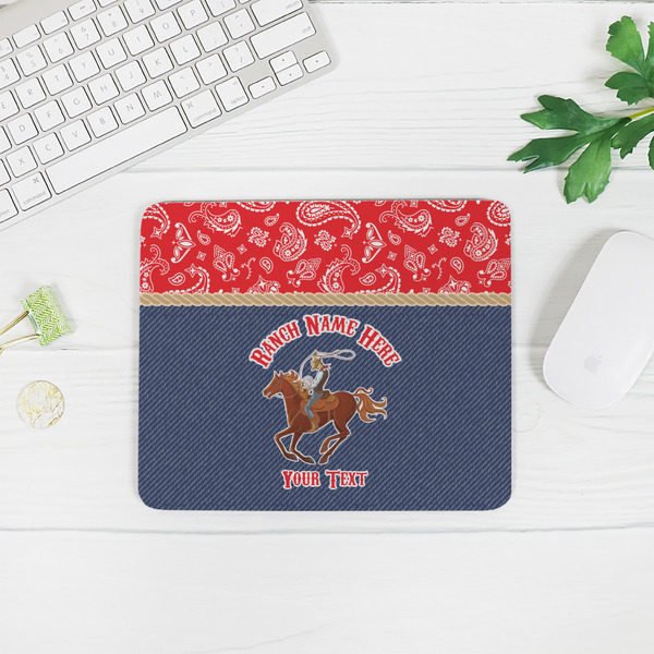 Western Ranch Rectangular Mouse Pad - LIFESTYLE 2