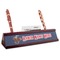 Western Ranch Red Mahogany Nameplates with Business Card Holder - Angle