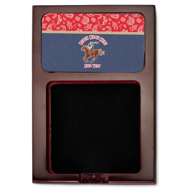 Western Ranch Red Mahogany Sticky Note Holder - Flat