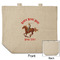 Western Ranch Reusable Cotton Grocery Bag - Front & Back View