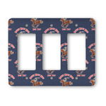 Western Ranch Rocker Style Light Switch Cover - Three Switch (Personalized)