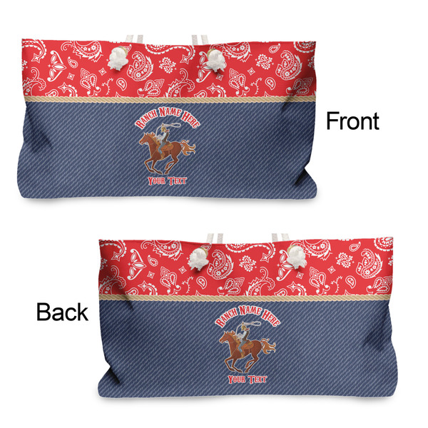 Western Ranch Large Rope Tote - From & Back View