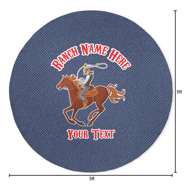 Western Ranch Round Area Rug - Size