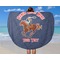 Western Ranch Round Beach Towel - In Use