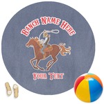 Western Ranch Round Beach Towel (Personalized)