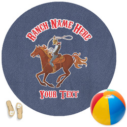 Western Ranch Round Beach Towel (Personalized)