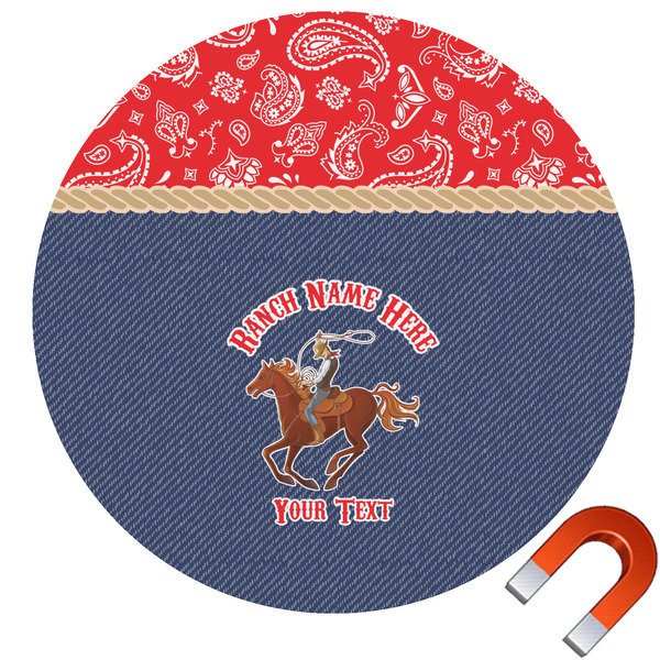 Custom Western Ranch Round Car Magnet - 10" (Personalized)