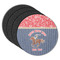 Western Ranch Round Rubber Backed Coasters - Set of 4 (Personalized)