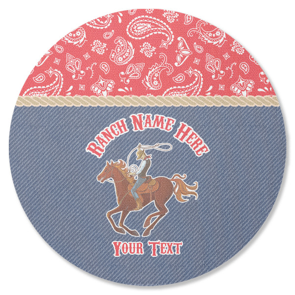 Custom Western Ranch Round Rubber Backed Coaster (Personalized)