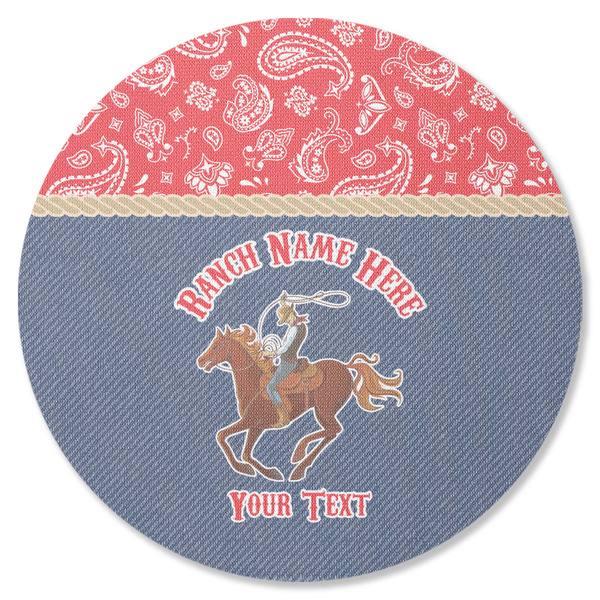 Western Ranch Round Coaster Rubber Back - Single