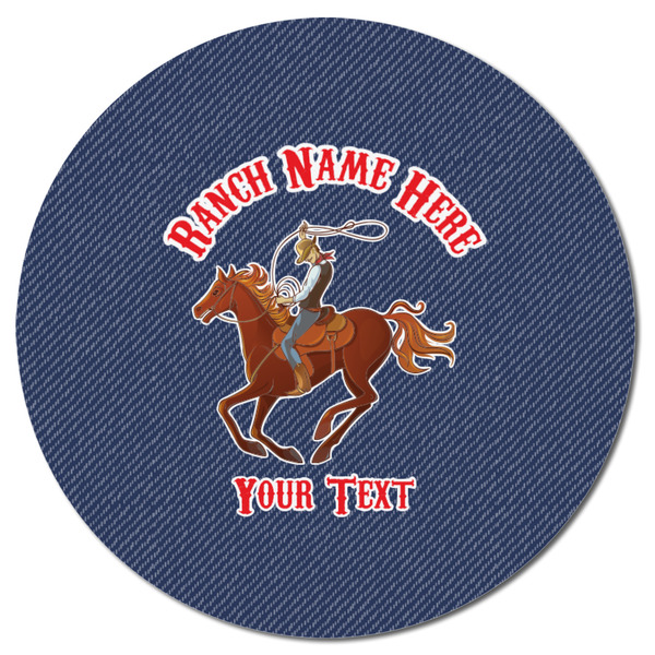 Western Ranch Round Fridge Magnet - FRONT