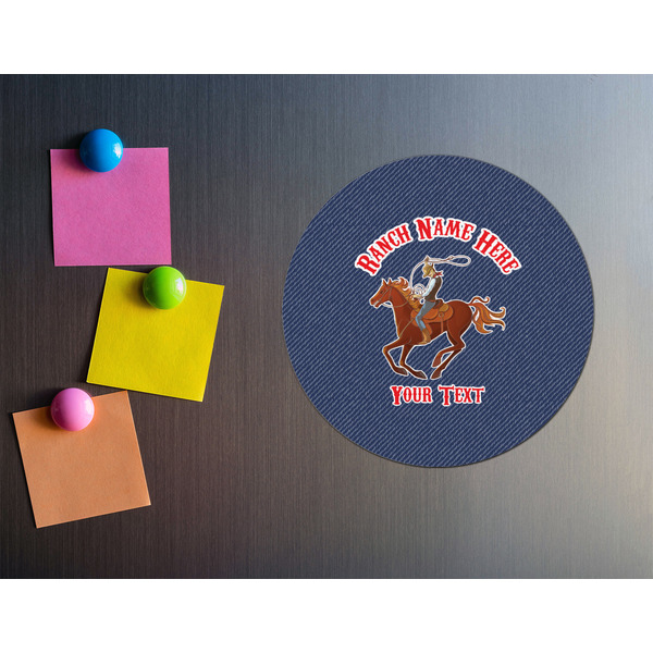 Western Ranch Round Fridge Magnet - LIFESTYLE