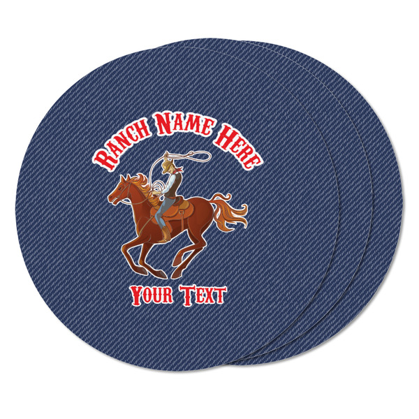 Western Ranch Round Fridge Magnet - THREE