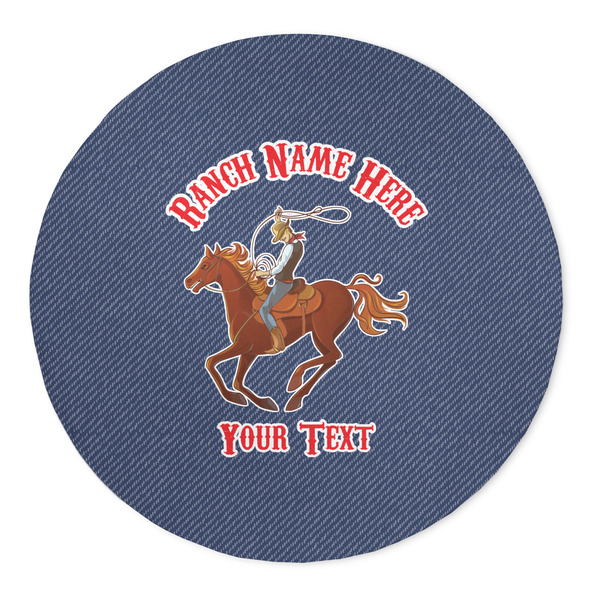 Custom Western Ranch 5' Round Indoor Area Rug (Personalized)