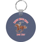 Western Ranch Round Plastic Keychain (Personalized)