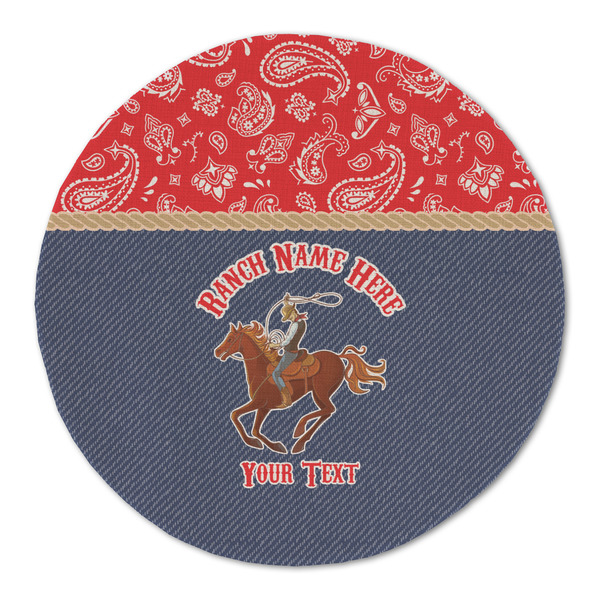 Custom Western Ranch Round Linen Placemat - Single Sided (Personalized)
