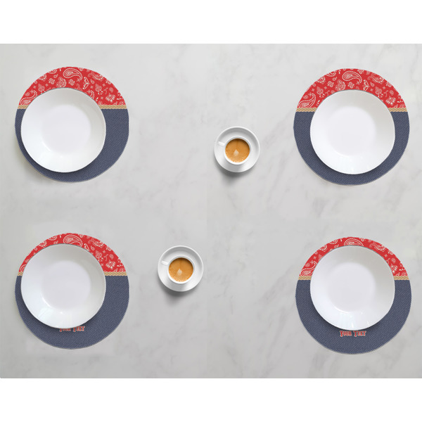 Western Ranch Round Linen Placemats - LIFESTYLE (set of 4)