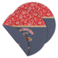 Western Ranch Round Linen Placemat - Double Sided - Set of 4 (Personalized)