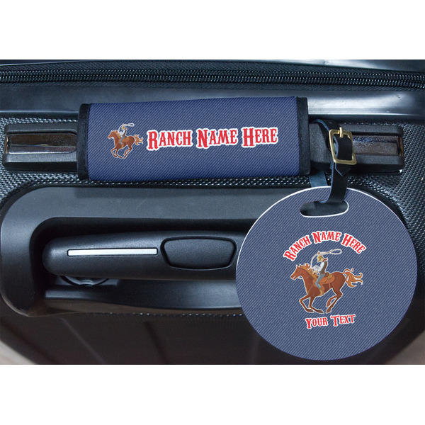 Western Ranch Round Luggage Tag & Handle Wrap - In Context