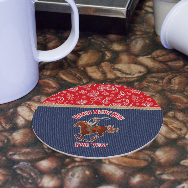 Western Ranch Round Paper Coaster - Front