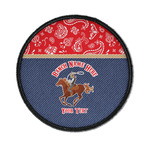 Western Ranch Iron On Round Patch w/ Name or Text