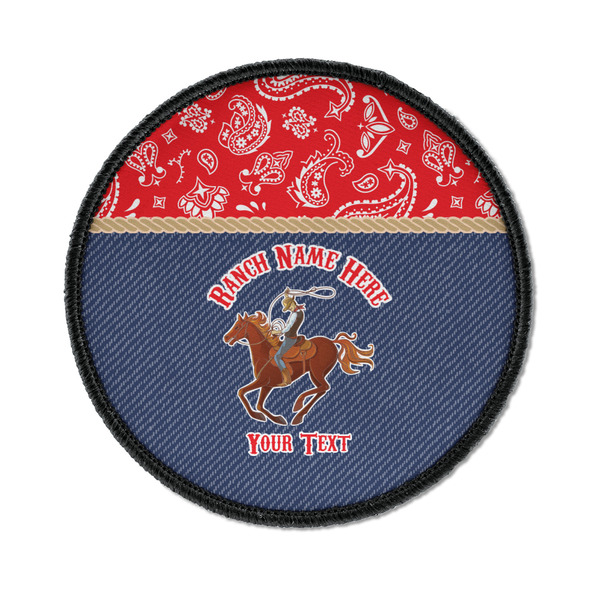 Custom Western Ranch Iron On Round Patch w/ Name or Text