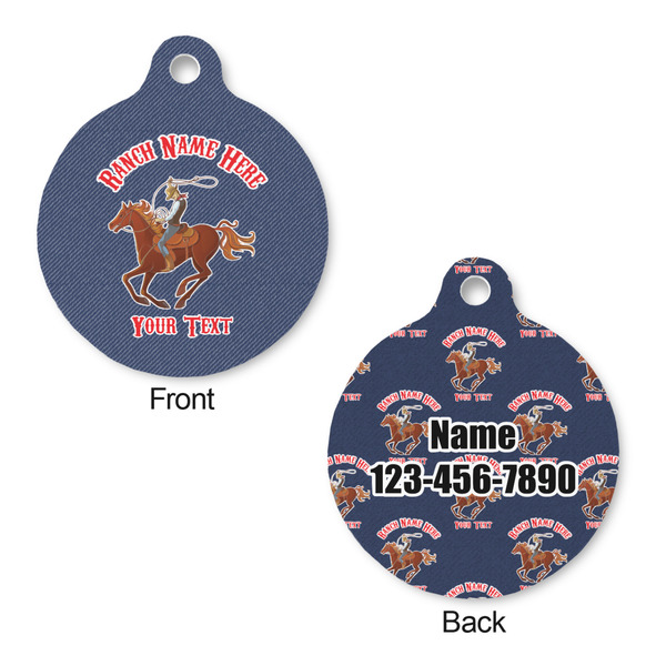 Western Ranch Round Pet Tag - Front & Back