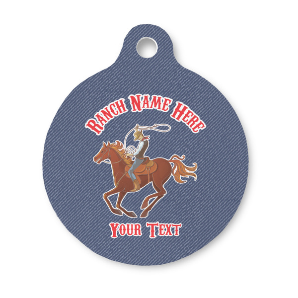 Custom Western Ranch Round Pet ID Tag - Small (Personalized)