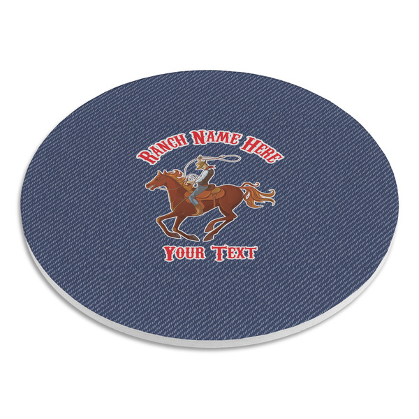 Western Ranch Round Stone Trivet - Angle View