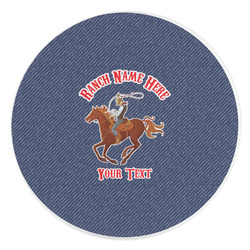 Western Ranch Round Stone Trivet (Personalized)