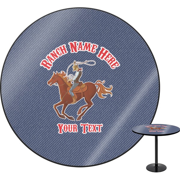 Custom Western Ranch Round Table - 24" (Personalized)