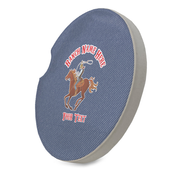 Western Ranch Sandstone Car Coaster - STANDING ANGLE