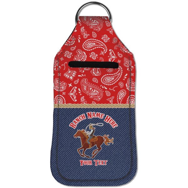 Western Ranch Sanitizer Holder Keychain - Large (Front)