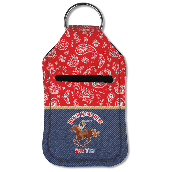 Western Ranch Sanitizer Holder Keychain - Small (Front Flat)
