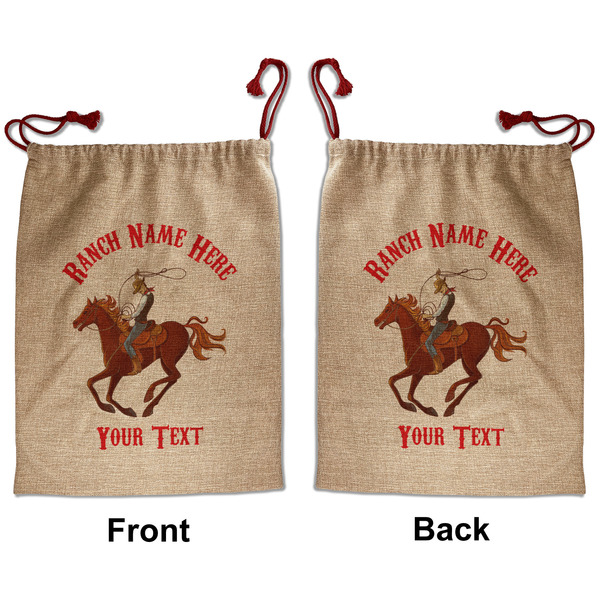 Custom Western Ranch Santa Sack - Front & Back (Personalized)
