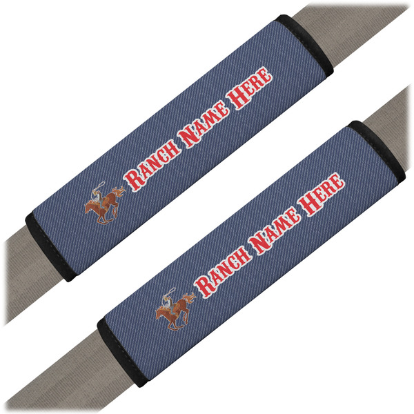 Custom Western Ranch Seat Belt Covers (Set of 2) (Personalized)